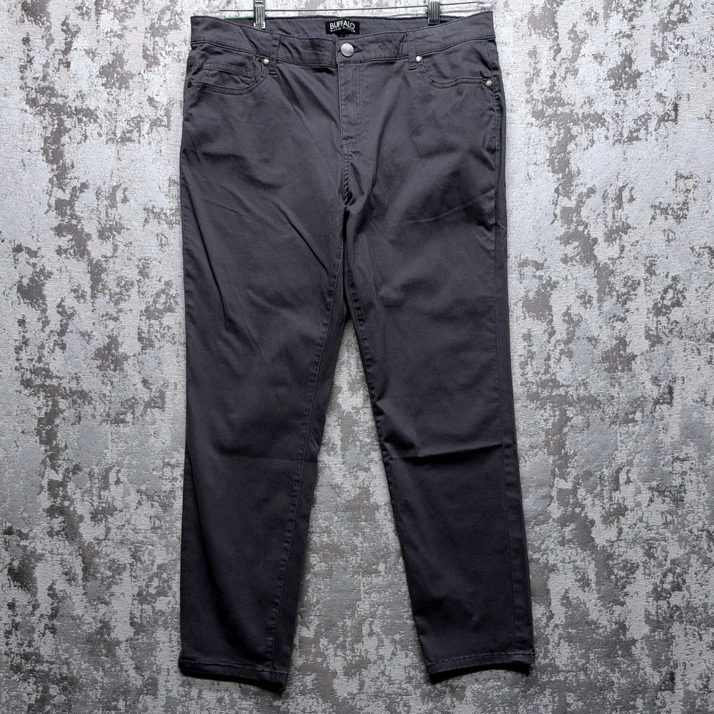 Buffalo David Bitton Women Gray Daily Mid-Rise Stretch Skinny Ankle Grazer 12/32